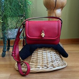 Alexander McQUEEN Red Leather Shoulder Bag Purse